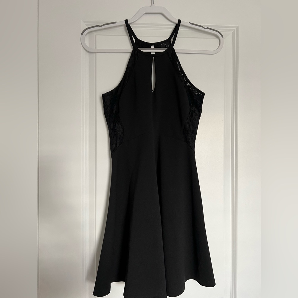 Black lace detail dress